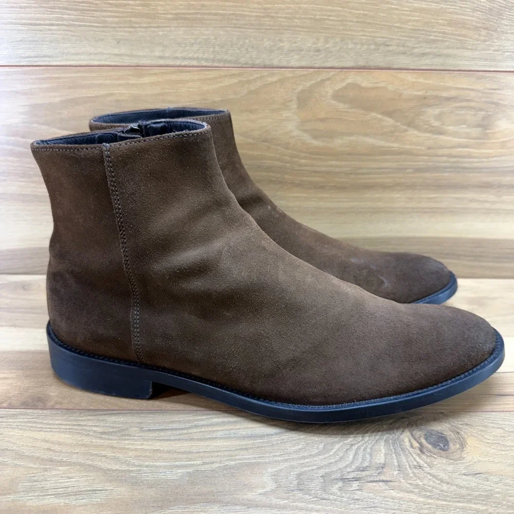To Boot Adam Derrick New York Ankle Zip Boot Mens 11.5 Dark Brown Suede Business
